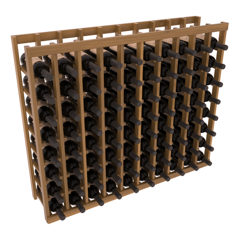 InstaCellar - 10 Column Tasting Table in Premium Redwood Oak stained with WineSafe™ Satin Sealant