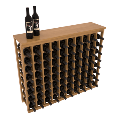 InstaCellar - 10 Column Tasting Table with Top in Knotty Alder Oak stained with WineSafe™ Satin Sealant