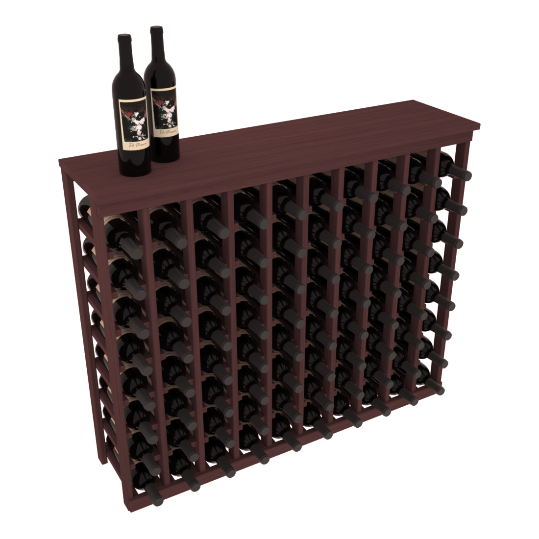 InstaCellar - 10 Column Tasting Table with Top in Grand Mahogany Walnut stained without WineSafe™ Satin Sealant