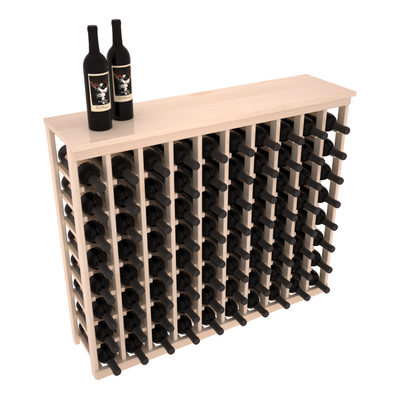 InstaCellar - 10 Column Tasting Table with Top in Ponderosa Pine Unstained with WineSafe™ Satin Sealant