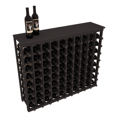 InstaCellar - 10 Column Tasting Table with Top in Ponderosa Pine Black stained without WineSafe™ Satin Sealant