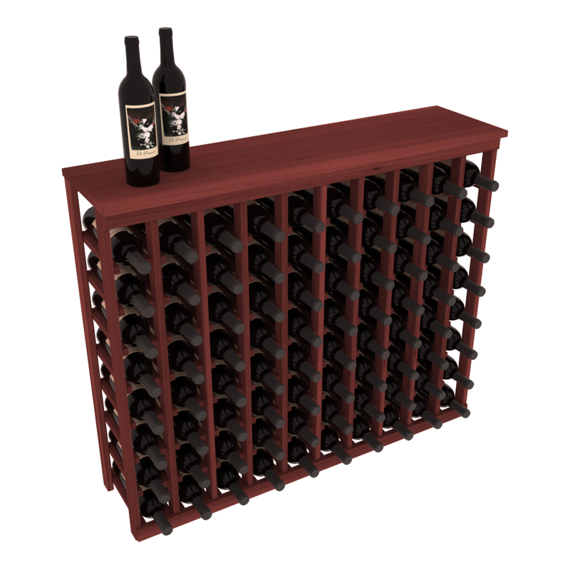 InstaCellar - 10 Column Tasting Table with Top in Premium Redwood Cherry stained without WineSafe™ Satin Sealant