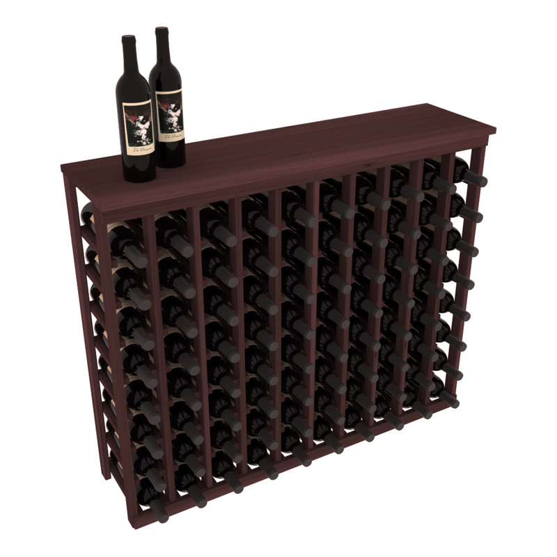 InstaCellar - 10 Column Tasting Table with Top in Premium Redwood Walnut stained without WineSafe™ Satin Sealant