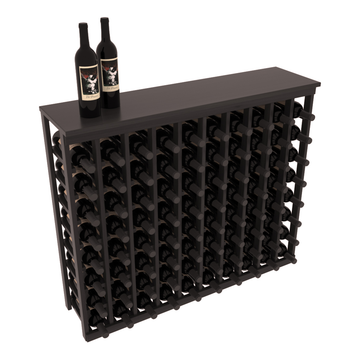 InstaCellar - 10 Column Tasting Table with Top in Premium Redwood Black stained with WineSafe™ Satin Sealant