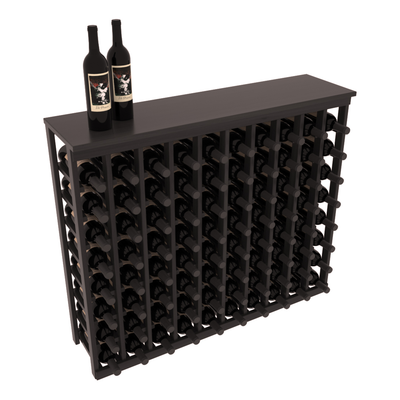 InstaCellar - 10 Column Tasting Table with Top in Premium Redwood Black stained with WineSafe™ Satin Sealant