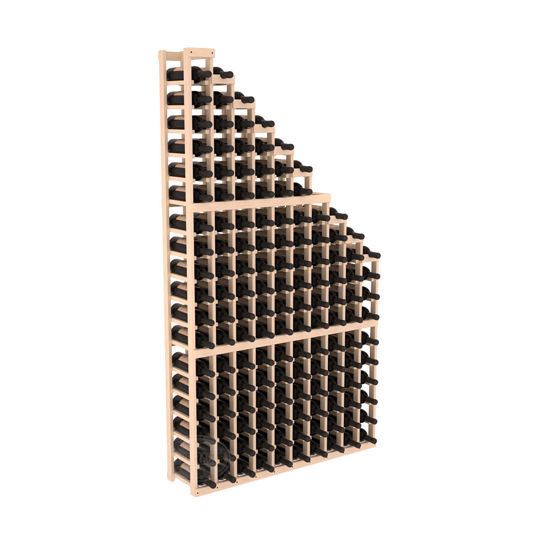 InstaCellar - 10 Column Waterfall Rack in Ponderosa Pine Unstained without WineSafe™ Satin Sealant