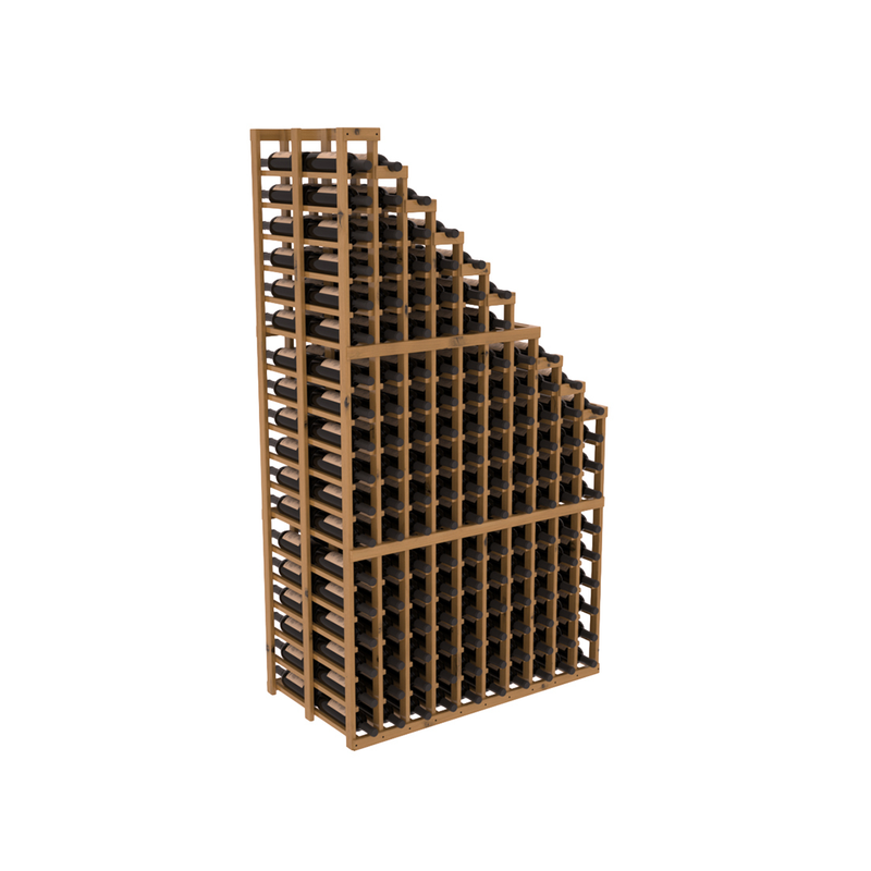 InstaCellar - 10 Column Double Deep Waterfall Rack in Knotty Alder Oak stained with WineSafe™ Satin Sealant