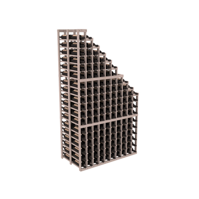 InstaCellar - 10 Column Double Deep Waterfall Rack in Knotty Alder Greywash stained with WineSafe™ Satin Sealant
