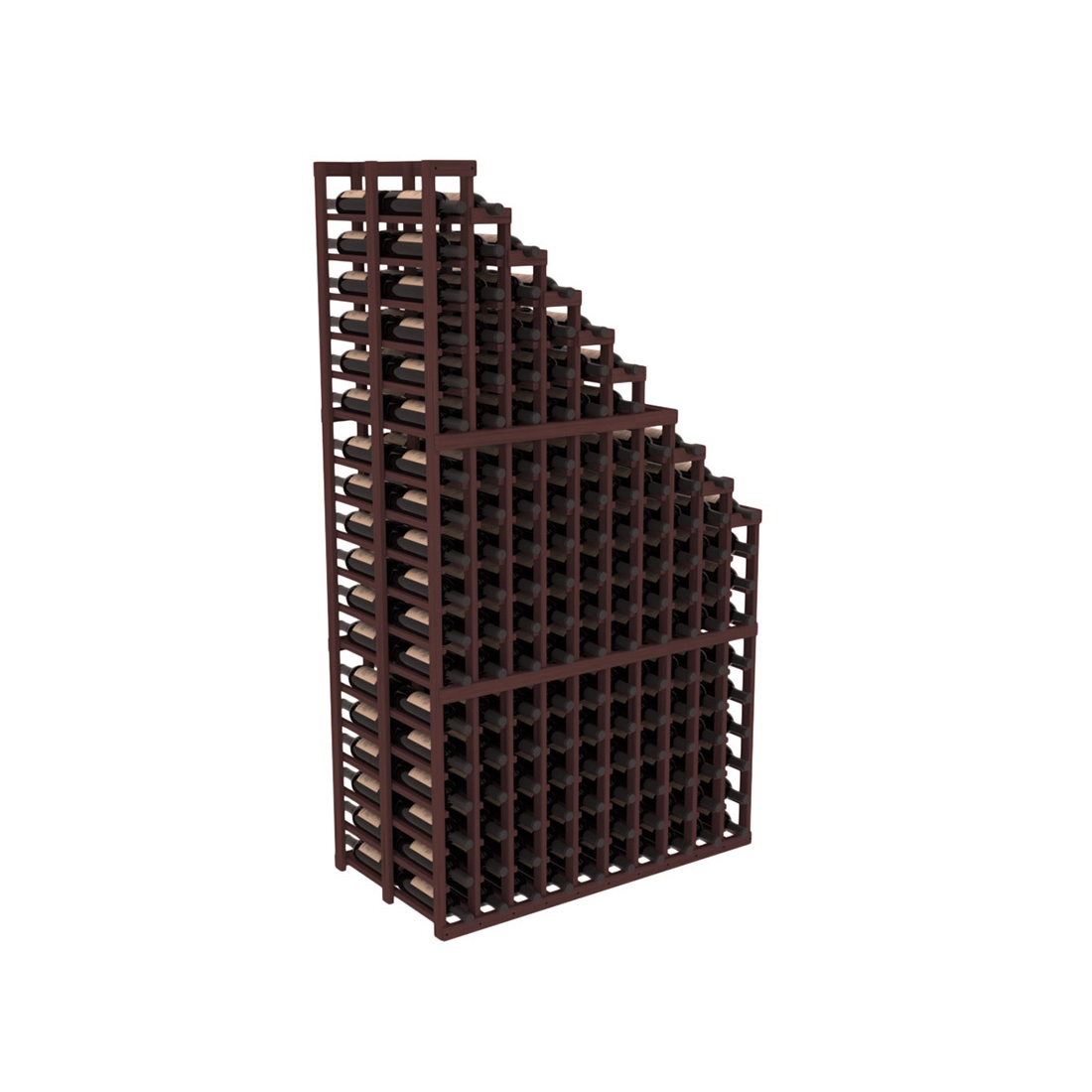 InstaCellar - 10 Column Double Deep Waterfall Rack in Grand Mahogany Walnut stained without WineSafe™ Satin Sealant