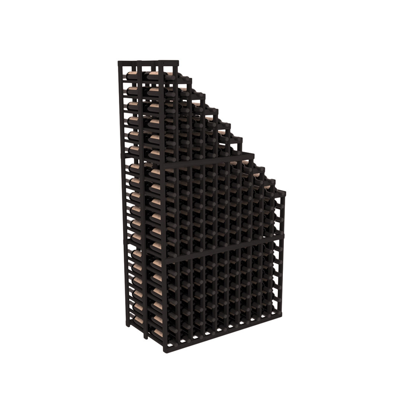 InstaCellar - 10 Column Double Deep Waterfall Rack in Grand Mahogany Black stained without WineSafe™ Satin Sealant