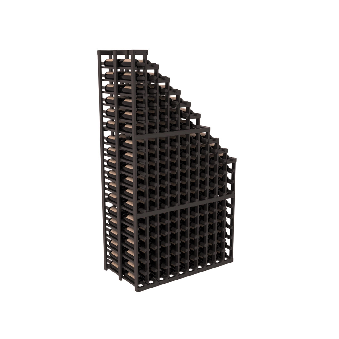 InstaCellar - 10 Column Double Deep Waterfall Rack in Grand Mahogany Black stained with WineSafe™ Satin Sealant