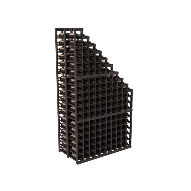 InstaCellar - 10 Column Double Deep Waterfall Rack in Grand Mahogany Black stained with WineSafe™ Satin Sealant