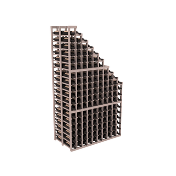 InstaCellar - 10 Column Double Deep Waterfall Rack in Grand Mahogany Greywash stained with WineSafe™ Satin Sealant