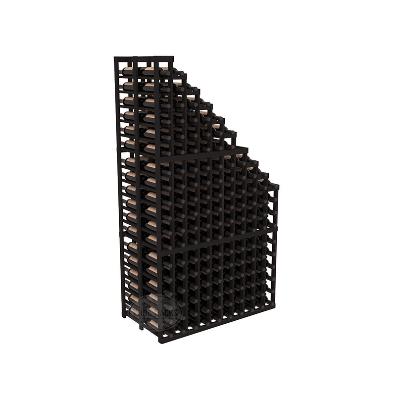 InstaCellar - 10 Column Double Deep Waterfall Rack in Premium Redwood Black stained without WineSafe™ Satin Sealant
