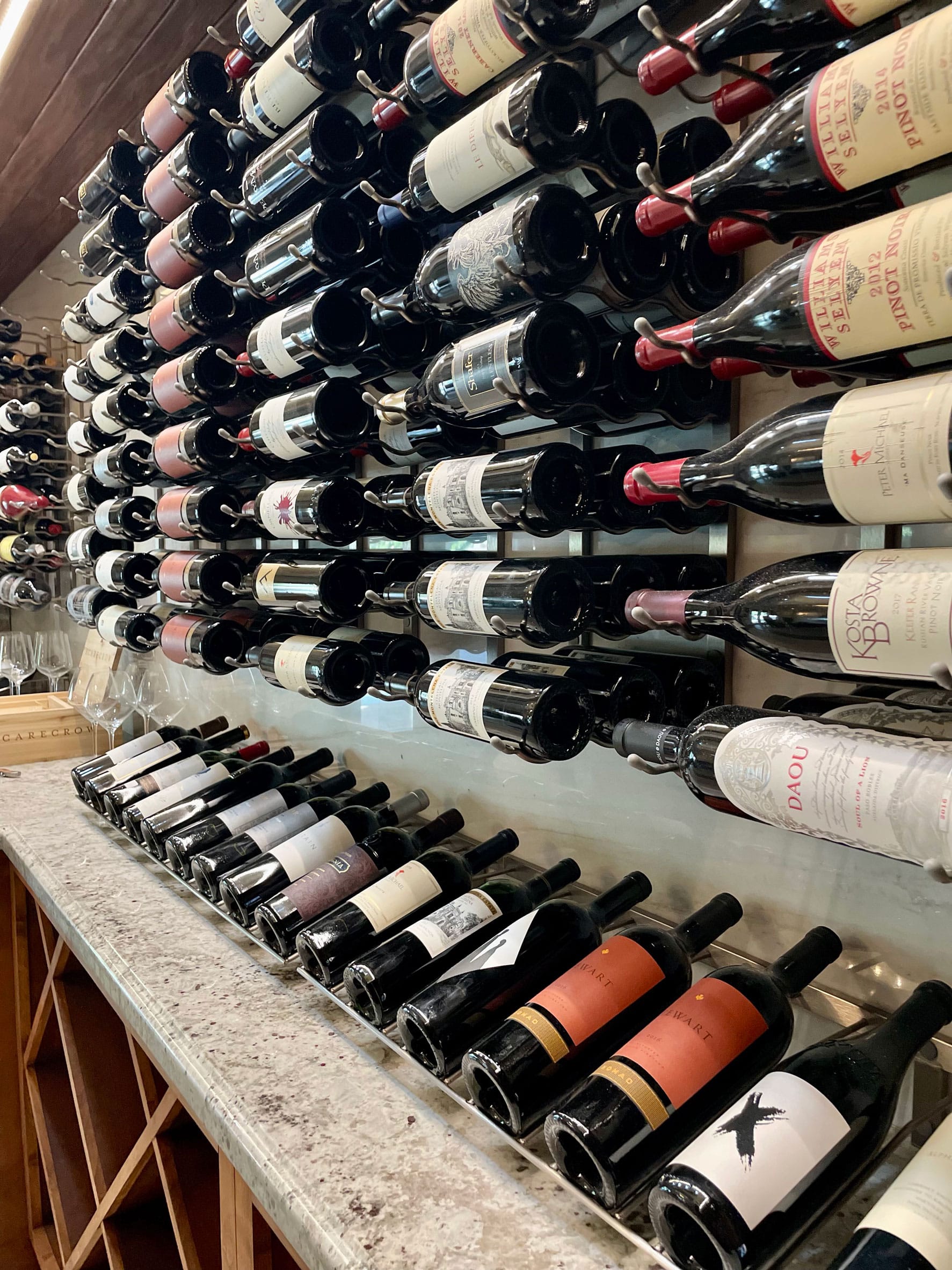 W Series Presentation Row 9 Bottle (wall mounted metal wine rack)