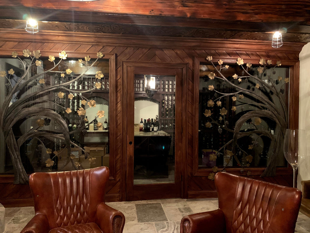Antique Style Wine Room With Custom Glass Enclosures