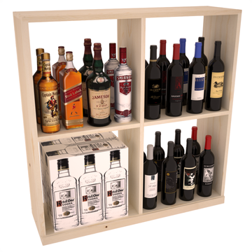 InstaCellar - Liquor Solid Case Bin in Ponderosa Pine Unstained without WineSafe™ Satin Sealant