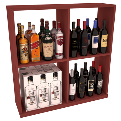 InstaCellar - Liquor Solid Case Bin in Ponderosa Pine Cherry stained without WineSafe™ Satin Sealant