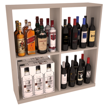 InstaCellar - Liquor Solid Case Bin in Ponderosa Pine Greywash stained without WineSafe™ Satin Sealant