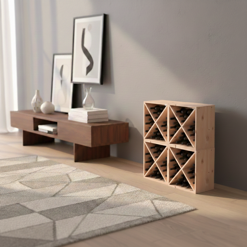 2Pcs 96 Bottles Wine Rack Natural Wood and 50 similar items 2Pcs 96 Bottles Wine Rack Natural Wood and 50 similar items