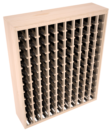 Living Series - 120 Bottle Deluxe Rack in Pine Unstained with WineSafe™ Satin Sealant