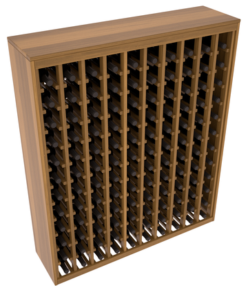 Living Series - 120 Bottle Deluxe Rack in Redwood Oak stained with WineSafe™ Satin Sealant