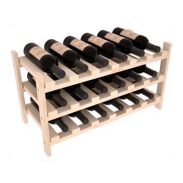 Living Series - 18 Bottle Stackable in Pine Unstained without Clear Coat