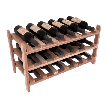 Living Series - 18 Bottle Stackable in Redwood Unstained with Clear Coat
