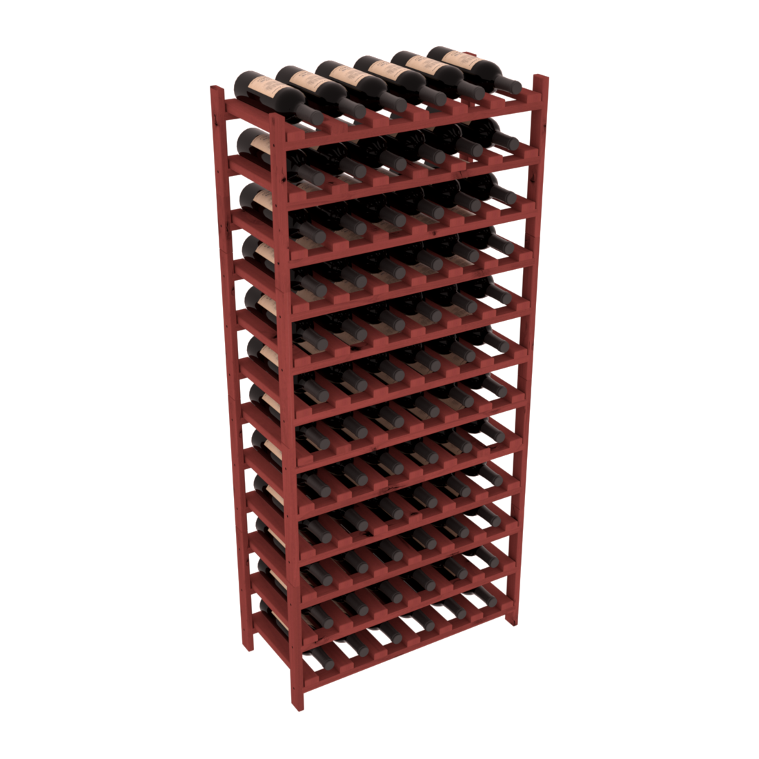 Living Series - 72 Bottle Stackable in Alder Cherry stained without Clear Coat