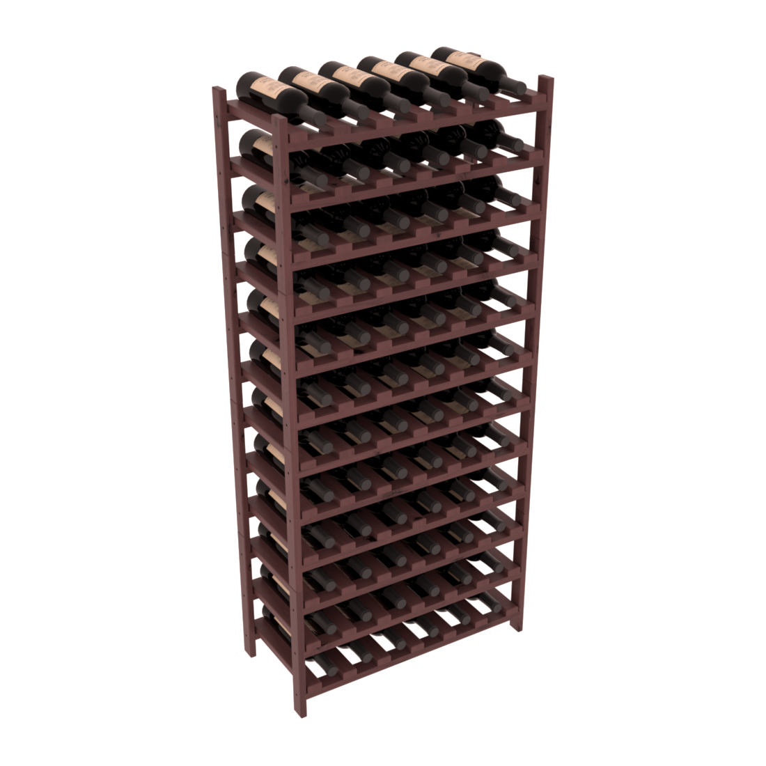 Living Series - 72 Bottle Stackable in Alder Walnut stained with Clear Coat