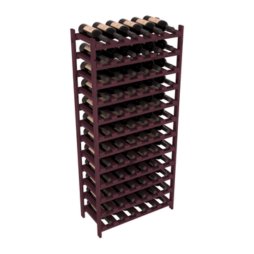 Living Series - 72 Bottle Stackable in Alder Burgundy stained without Clear Coat