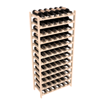 Living Series - 72 Bottle Stackable in Pine Unstained without Clear Coat