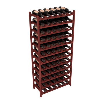 Living Series - 72 Bottle Stackable in Redwood Cherry stained without Clear Coat