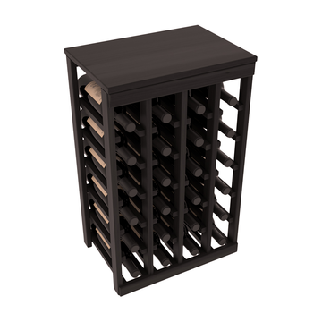 Living Series - 24 Bottle Tabletop Rack in Redwood Black stained with Clear Coat