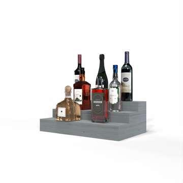 Liquor Riser, 3 Riser 4 Column in Grand Mahogany Greywash stained without WineSafe™ Satin Sealant