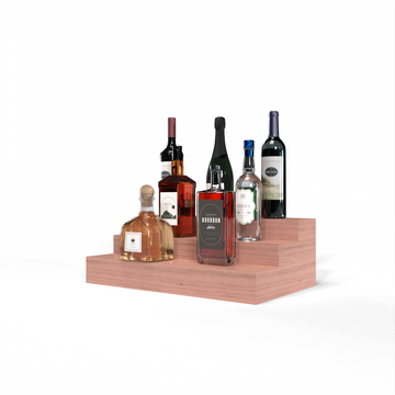 Liquor Riser, 3 Riser 4 Column in Grand Mahogany Unstained with WineSafe™ Satin Sealant