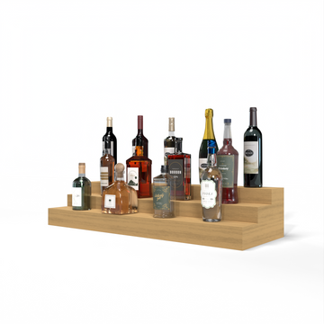 Liquor Riser, 3 Riser 8 Column in White Oak Unstained without WineSafe™ Satin Sealant