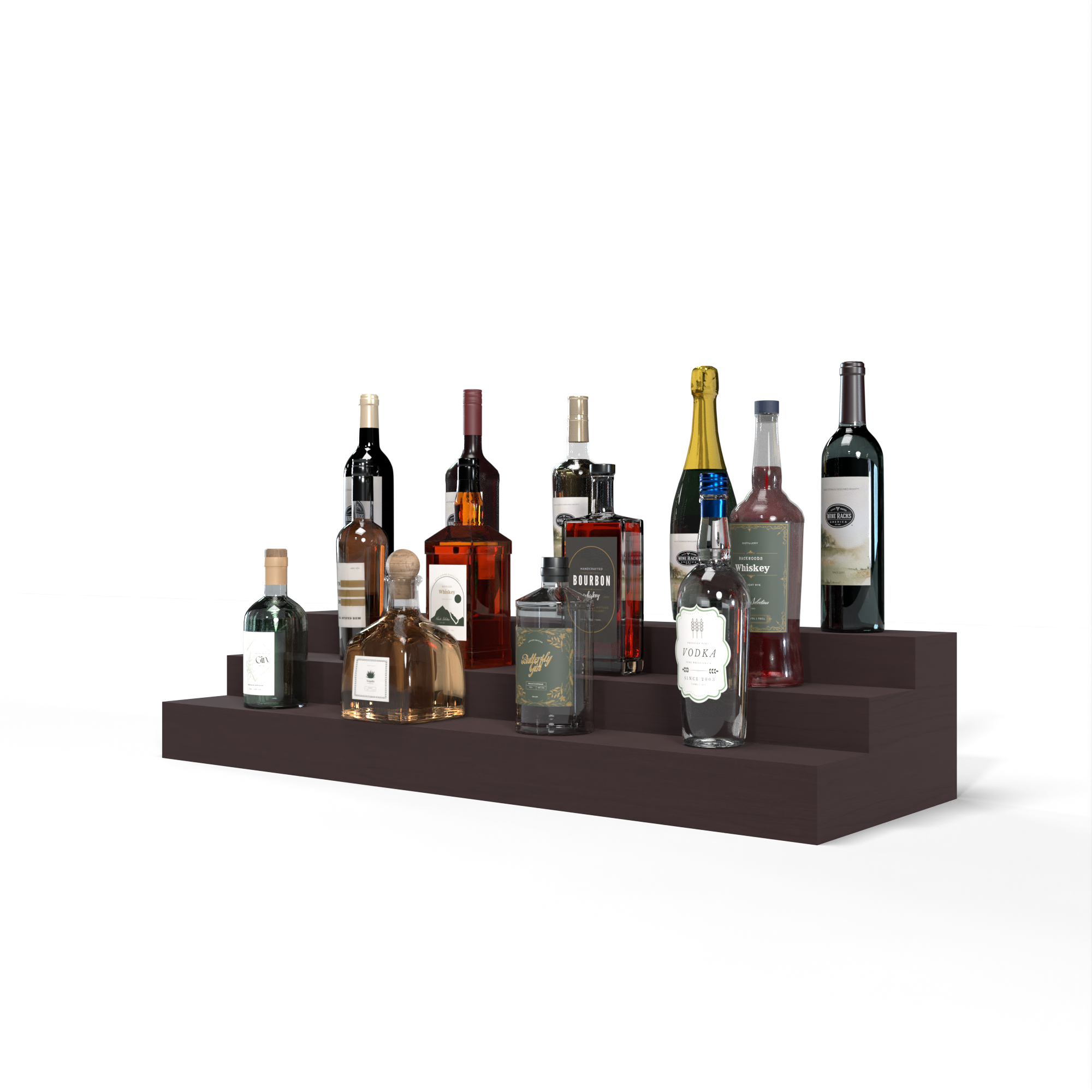 Vert Risers Racks Liquor Riser, 3 Riser 8 Column – Wine Racks America
