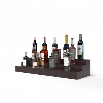 Liquor Riser, 3 Riser 8 Column in Grand Mahogany Walnut stained with WineSafe™ Satin Sealant