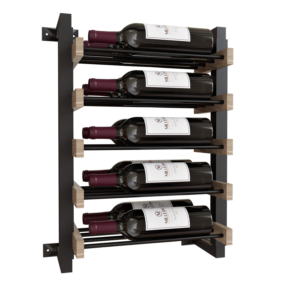 Millesime Wine Wall Collection Streamline Wall-Mounted Wine Rack,  24" Height, 5 Shelves, 1 Bottle Wide, 2 Bottle Deep