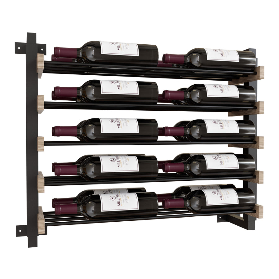 Millesime Wine Wall Collection Streamline Wall-Mounted Wine Rack,  24" Height, 5 Shelves, 2 Bottle Wide, 2 Bottle Deep