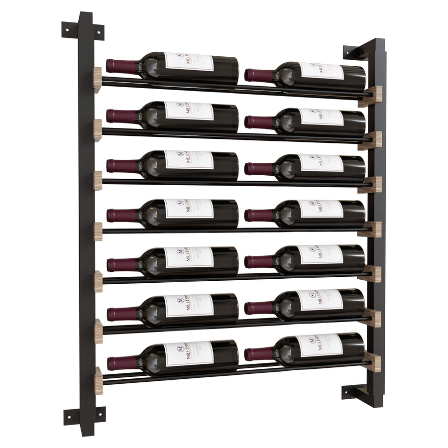Millesime Wine Wall Collection Streamline Wall-Mounted Wine Rack,  36" Height, 7 Shelves, 2 Bottle Wide, 1 Bottle Deep
