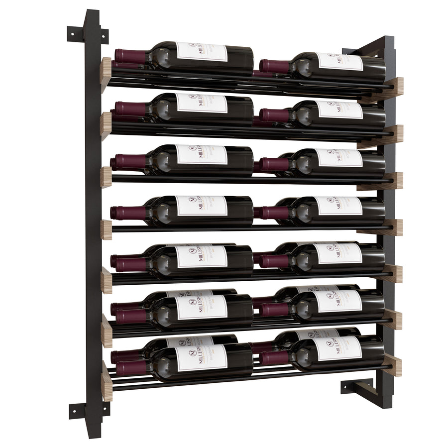 Millesime Wine Wall Collection Streamline Wall-Mounted Wine Rack,  36" Height, 7 Shelves, 2 Bottle Wide, 2 Bottle Deep