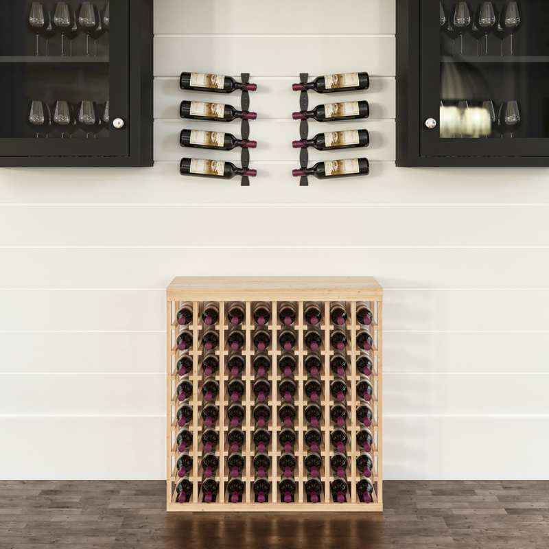 Wine Room Essentials Bundle - 64 Bottle Tabletop x Helix Wine Rack in Golden Bronze Metal