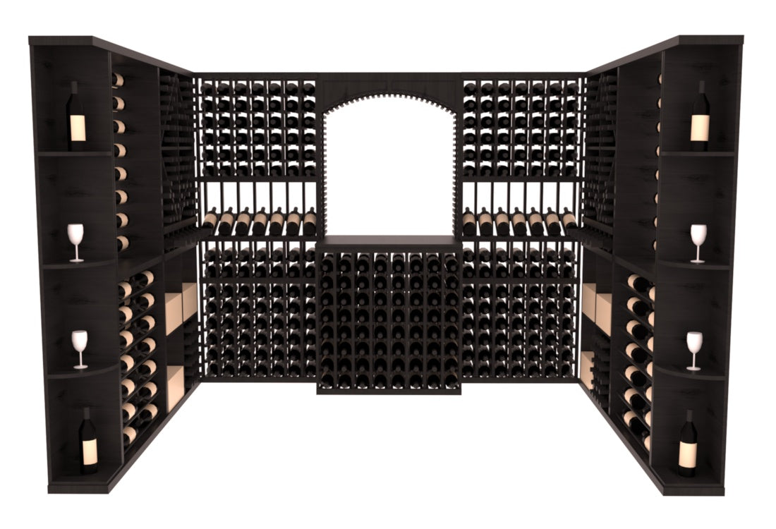 InstaCellar – Naples Wine Cellar Kit in Knotty Alder Black stained with WineSafe™ Satin Sealant