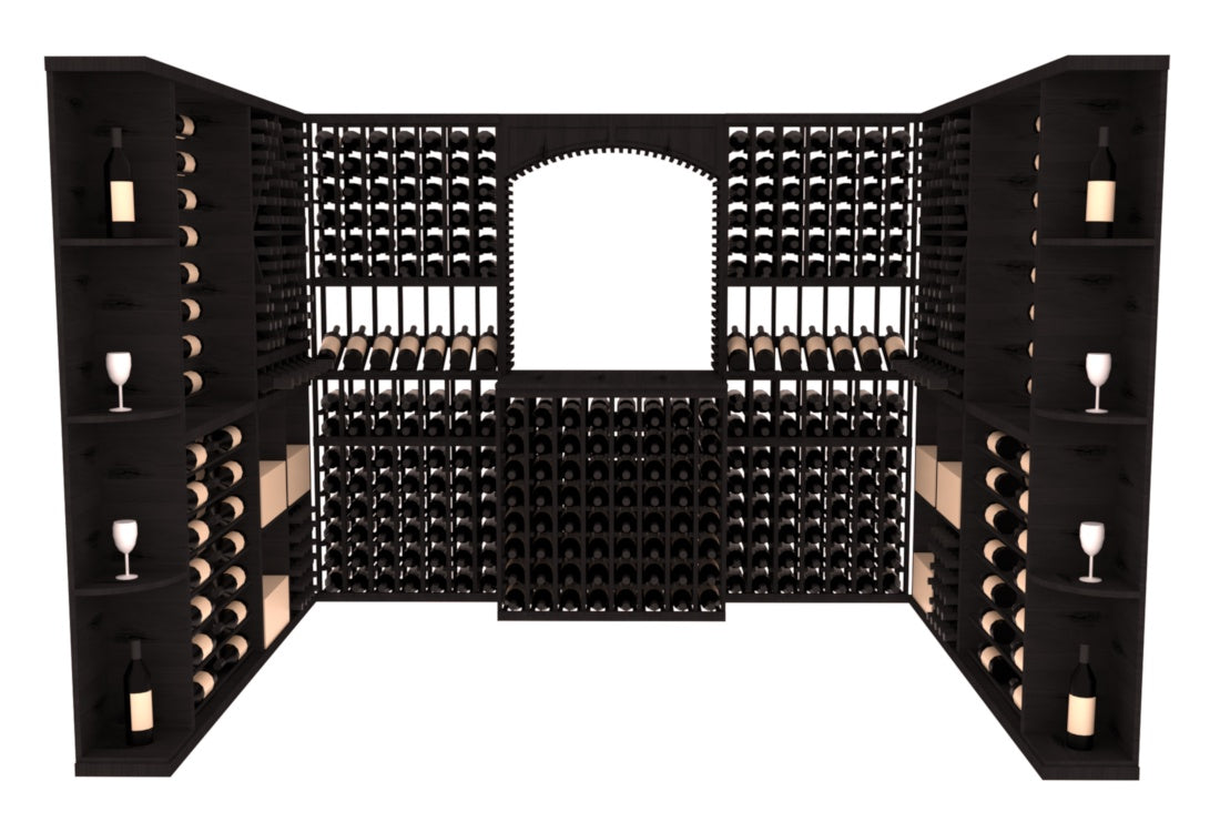 InstaCellar – Naples Wine Cellar Kit in Knotty Alder Black stained without WineSafe™ Satin Sealant