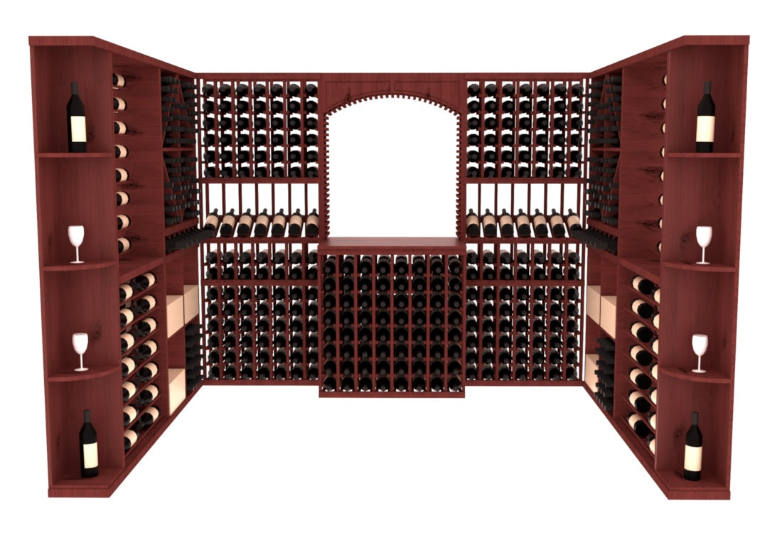 InstaCellar – Naples Wine Cellar Kit in Knotty Alder Cherry stained with WineSafe™ Satin Sealant