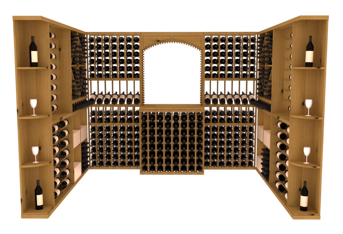 InstaCellar – Naples Wine Cellar Kit in Knotty Alder Oak stained without WineSafe™ Satin Sealant