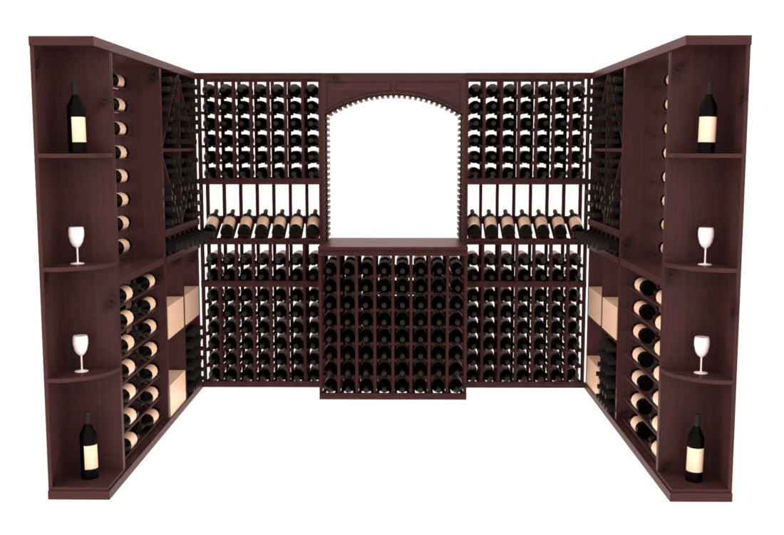 InstaCellar – Naples Wine Cellar Kit in Knotty Alder Walnut stained with WineSafe™ Satin Sealant
