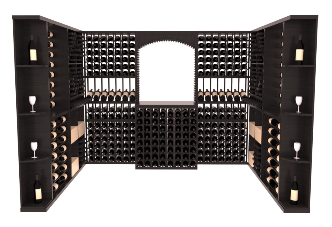 InstaCellar – Naples Wine Cellar Kit in Grand Mahogany Black stained with WineSafe™ Satin Sealant